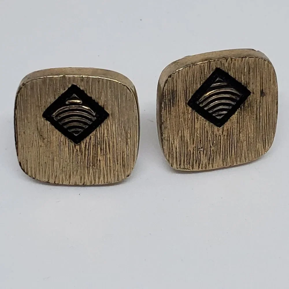 Vintage Gold & Black Cuff Links